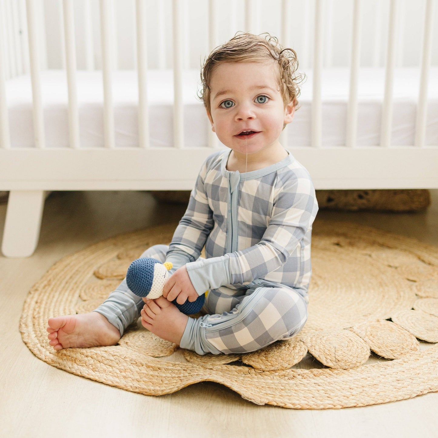 Blue Checkered Bamboo Jumpsuit