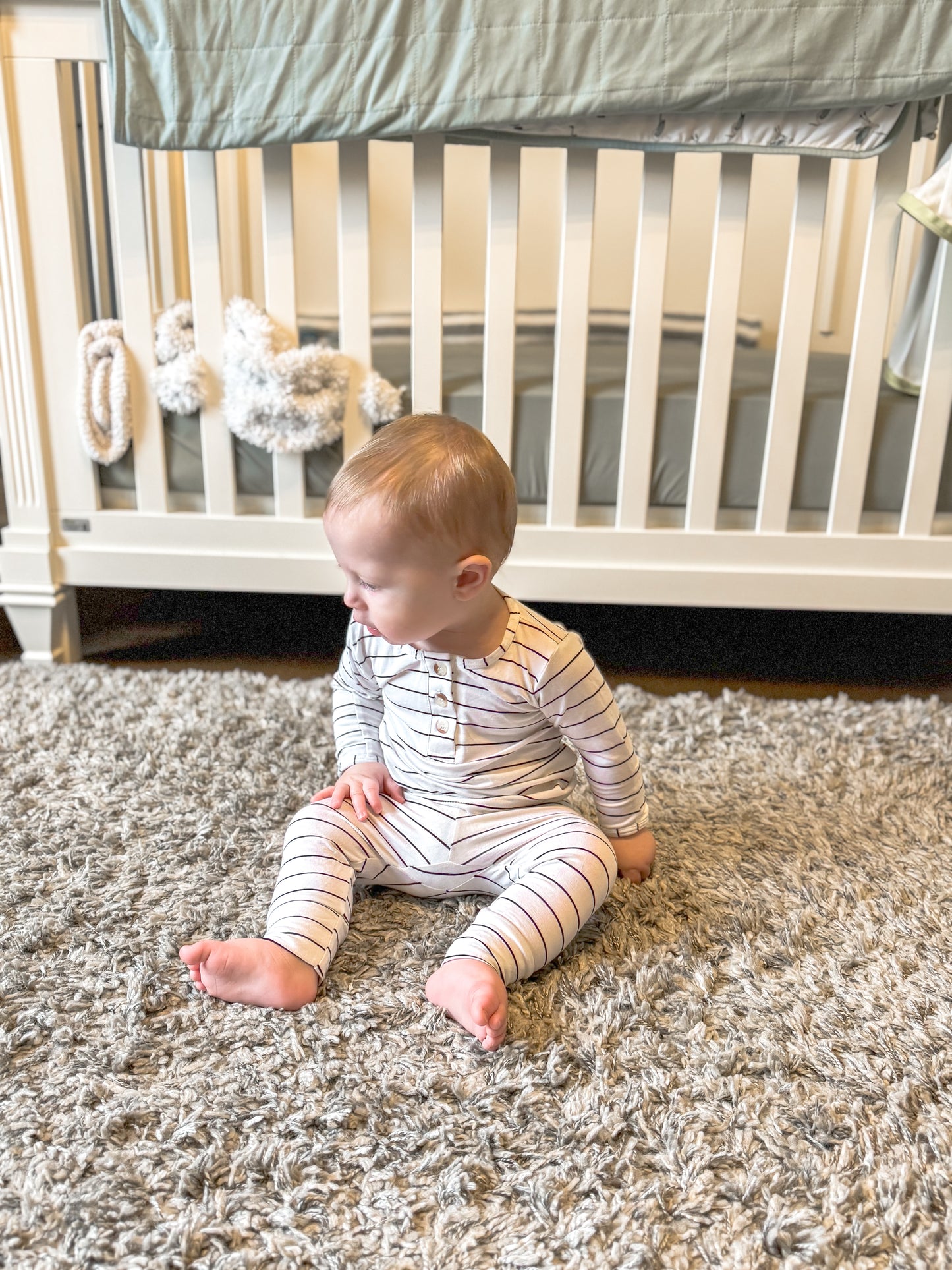 Black & White Stripe Bamboo 2pc