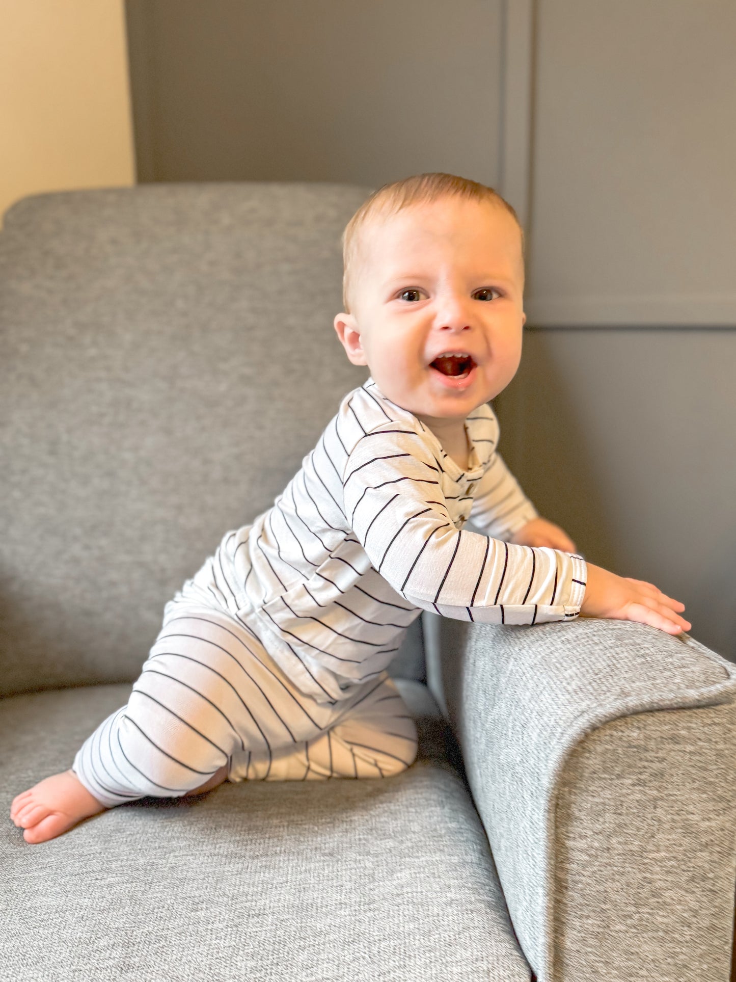 Black & White Stripe Bamboo 2pc